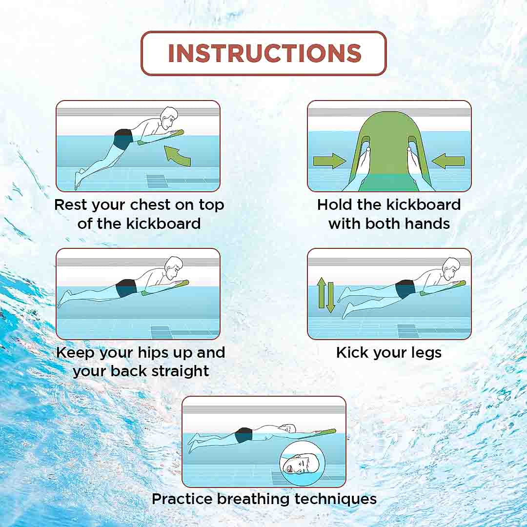 Endless EL1011 Infinity Ergonomic Design Kickboard | Material: Vinyl Acetate Foam | Beginner Swimming Training Float | Floating Pads for Kids and Adults