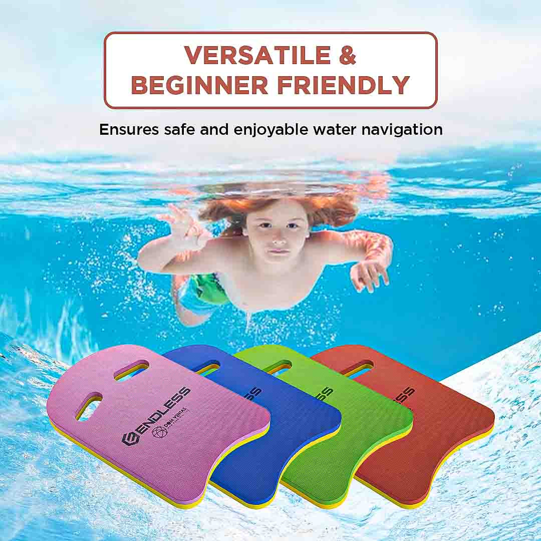 Endless EL1011 Infinity Ergonomic Design Kickboard | Material: Vinyl Acetate Foam | Beginner Swimming Training Float | Floating Pads for Kids and Adults