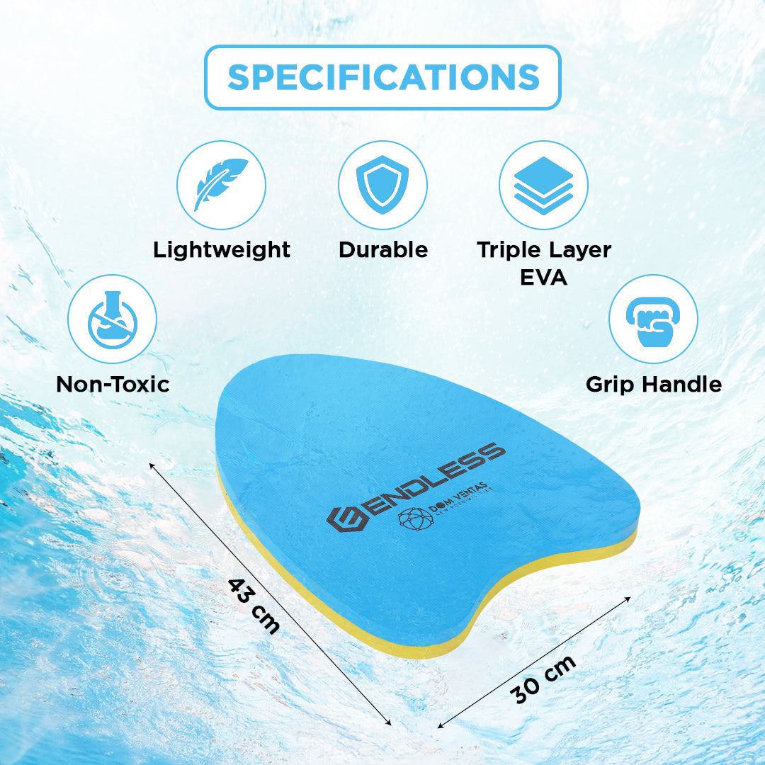 Endless EL1013 Ergonomic Design Kickboard | Material: Vinyl Acetate Foam | Swimming Training Floats for Beginners | Floating Cushions for Kids and Adults