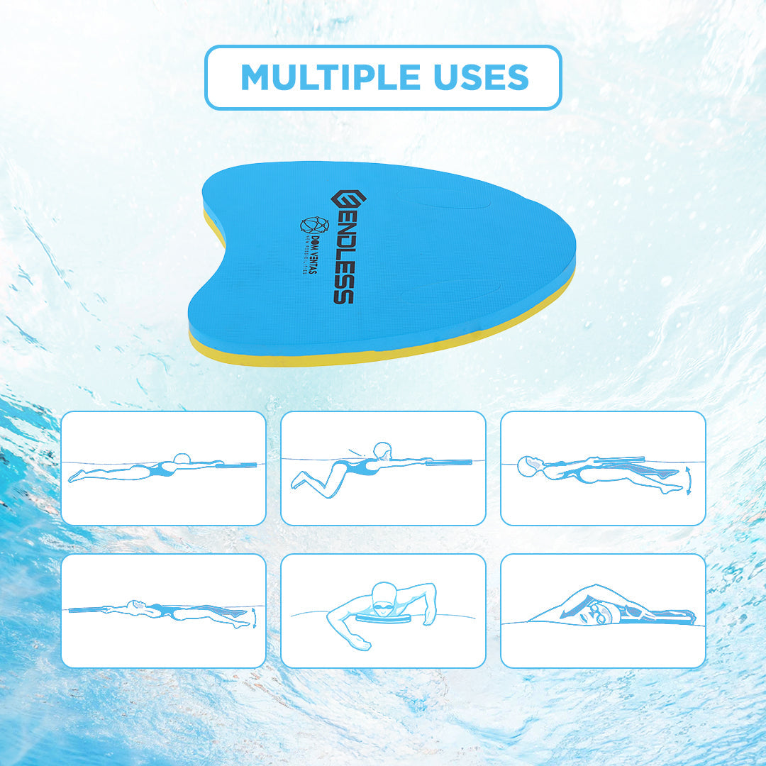 Endless EL1013 Ergonomic Design Kickboard | Material: Vinyl Acetate Foam | Swimming Training Floats for Beginners | Floating Cushions for Kids and Adults