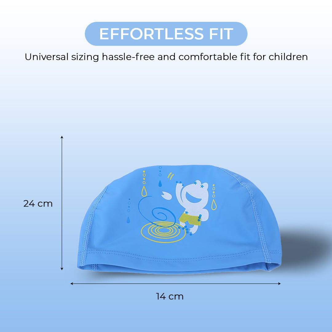 Endless EL1017 Comfortable Polyurethane Swimming Cap | Material: Polyurethane | Flexible Waterproof Swimming Cap for Long and Short Hair with Thick Brim | for Kids