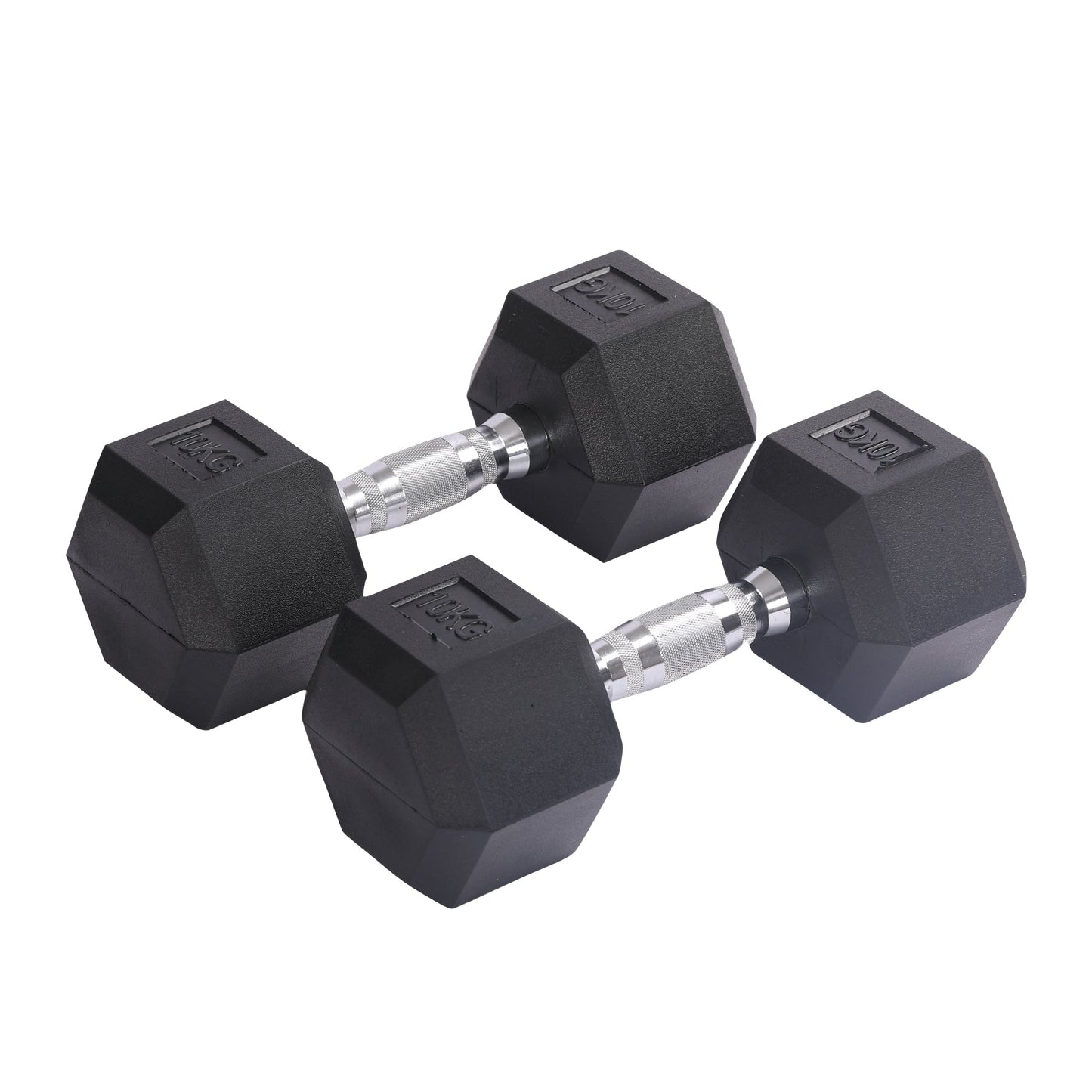 Endless Rubber Coated Hexagon Dumbbell | Material: Iron and Rubber | Perfect for Bodybuilding, Fitness, Weightlifting, Home or Gym Training