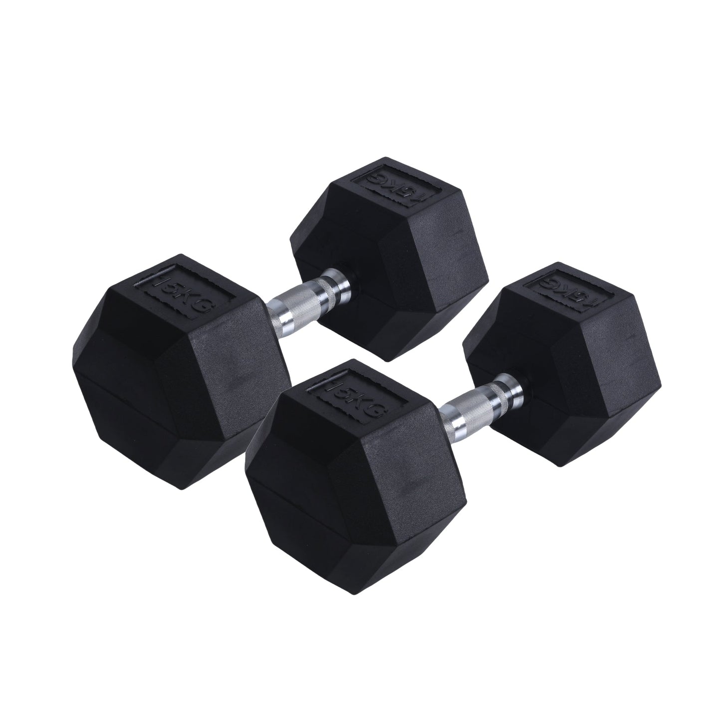 Endless Rubber Coated Hexagon Dumbbell | Material: Iron and Rubber | Perfect for Bodybuilding, Fitness, Weightlifting, Home or Gym Training