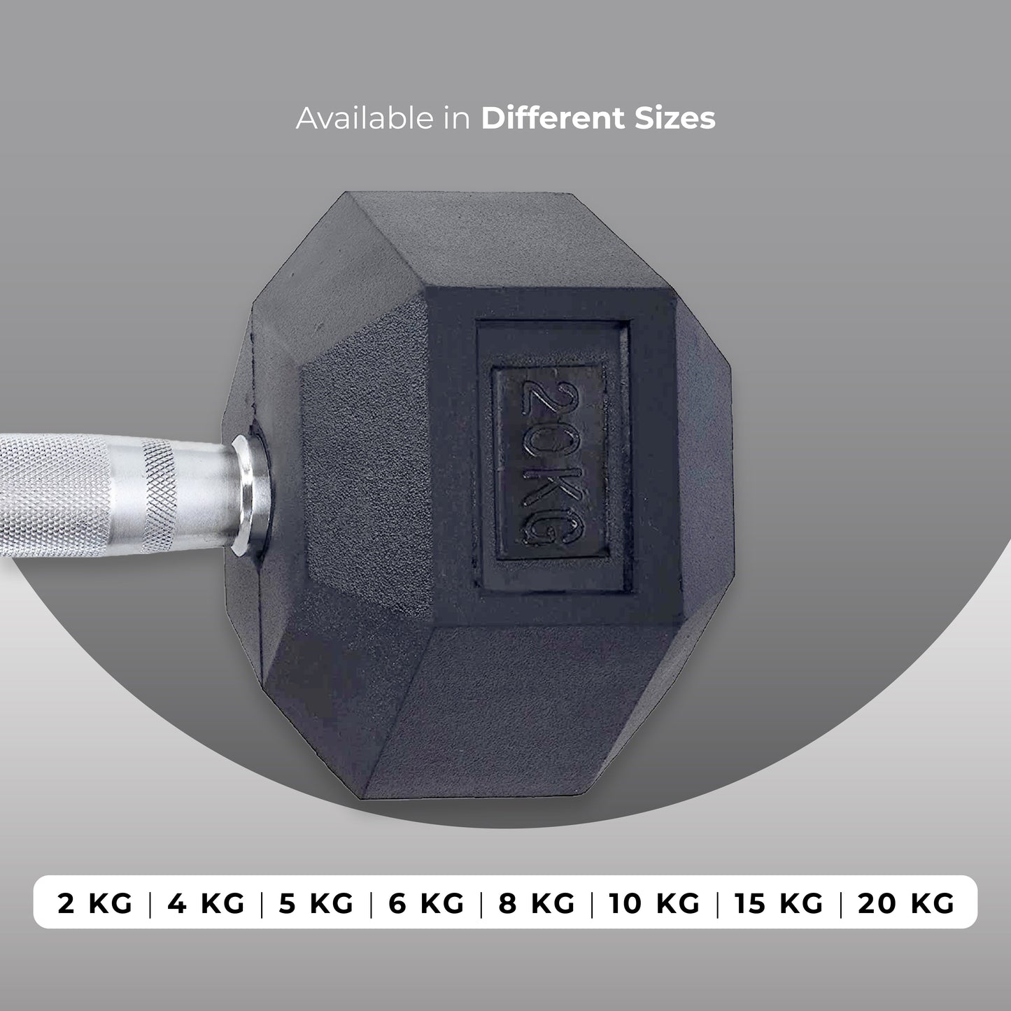 Endless Rubber Coated Hexagon Dumbbell | Material: Iron and Rubber | Perfect for Bodybuilding, Fitness, Weightlifting, Home or Gym Training