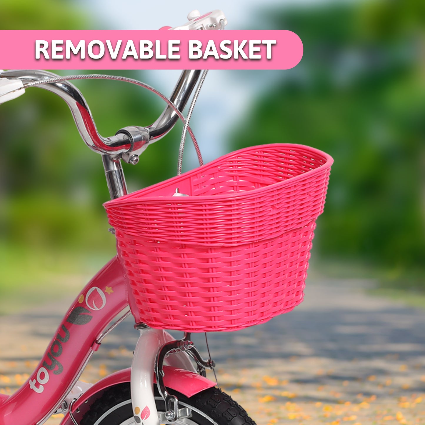 Endless Pink Steel Kids cycle for Girls with Rear Seat, Hand Brake and Basket | Ages 2-3 | 12 Inch Bike with Training Wheels and High Quality Fenders | Kids Bike with 2.125 Inch Wide Tires