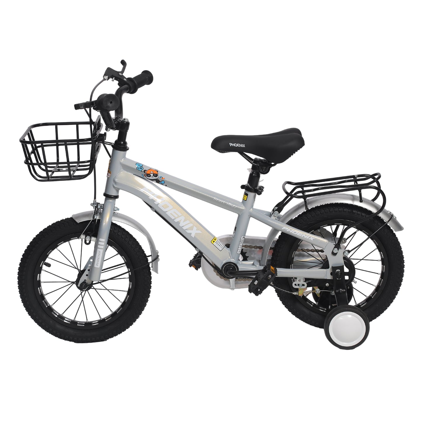 Endless Premium Silver cycle Bike with Carbon Steel Frame and Basket | Ages 4-6 | 16" cycle with Aluminum Rim, Dual Brakes, High Quality Training Wheels, Guards, and 2.125" Wide Tires