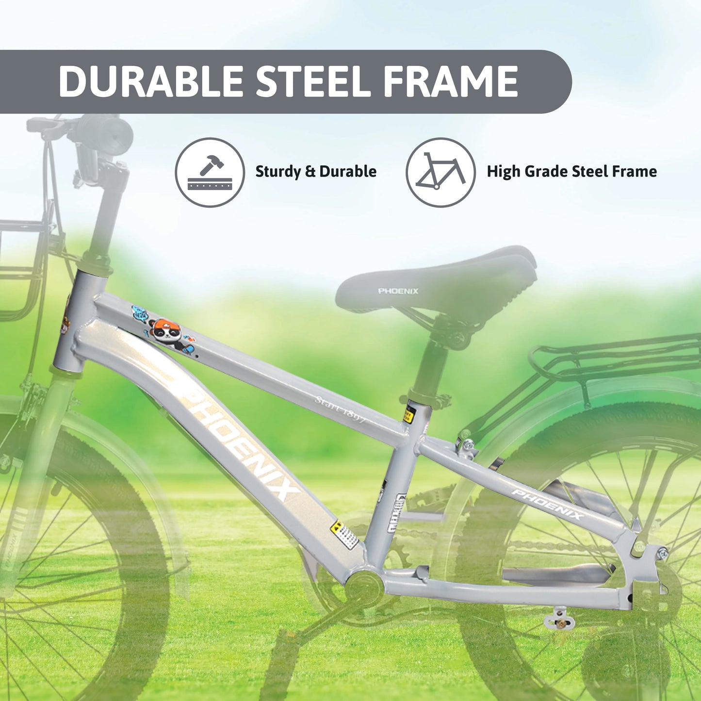 Endless Premium Silver cycle Bike with Carbon Steel Frame and Basket | Ages 4-6 | 16" cycle with Aluminum Rim, Dual Brakes, High Quality Training Wheels, Guards, and 2.125" Wide Tires