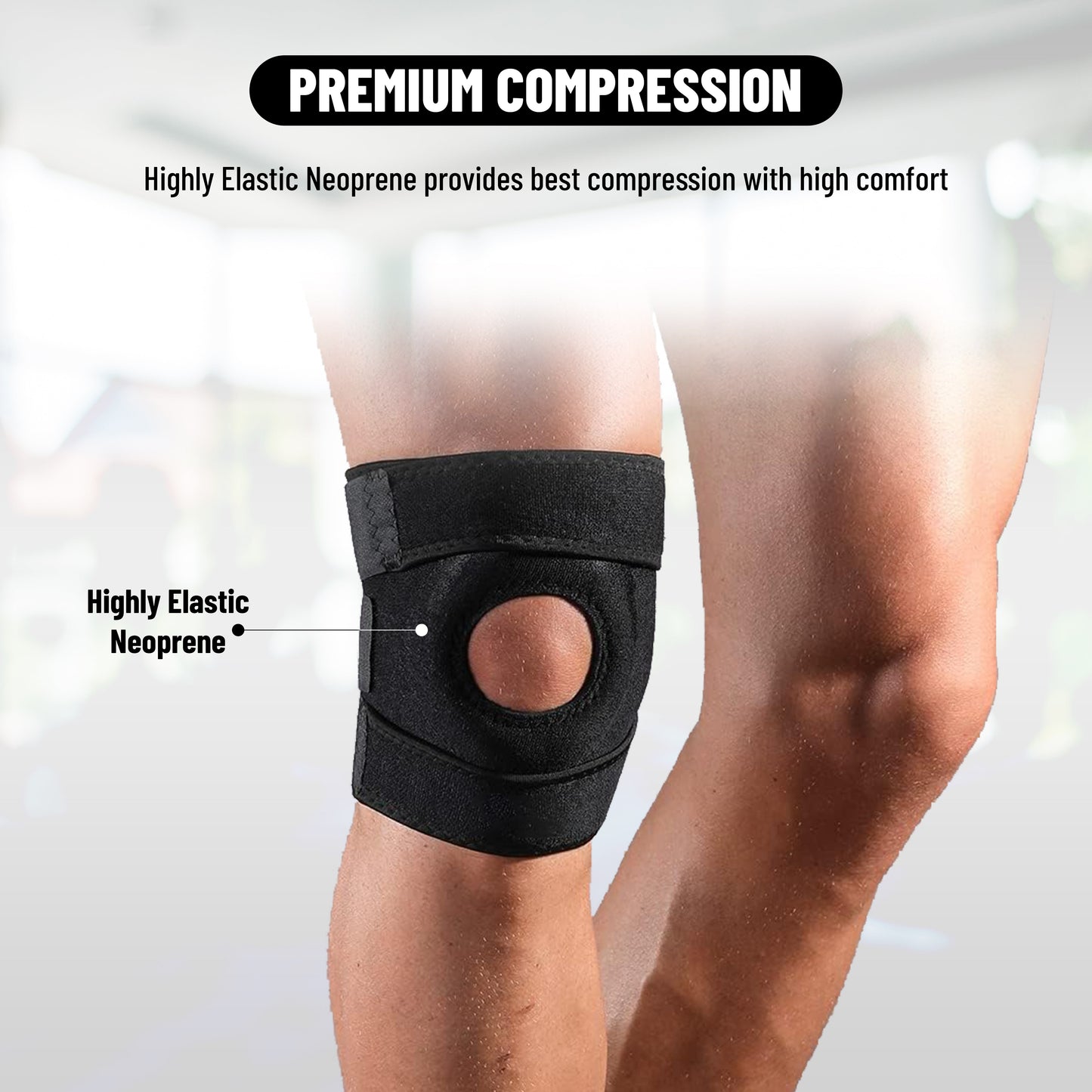 Endless Non-Slip Adjustable Elastic Knee support | Material: Neoprene | For Arthritis, Meniscus Tear, ACL, MCL