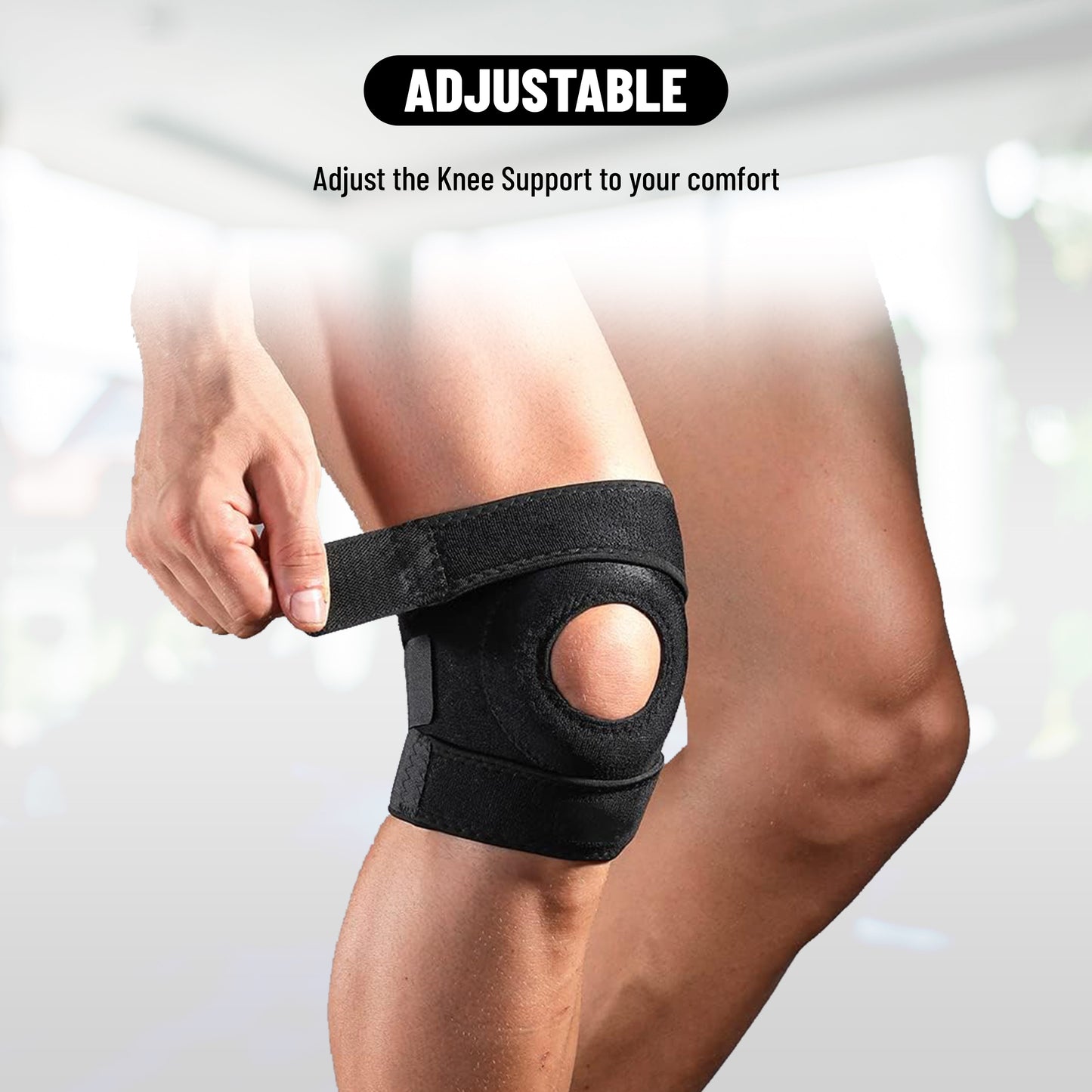 Endless Non-Slip Adjustable Elastic Knee support | Material: Neoprene | For Arthritis, Meniscus Tear, ACL, MCL