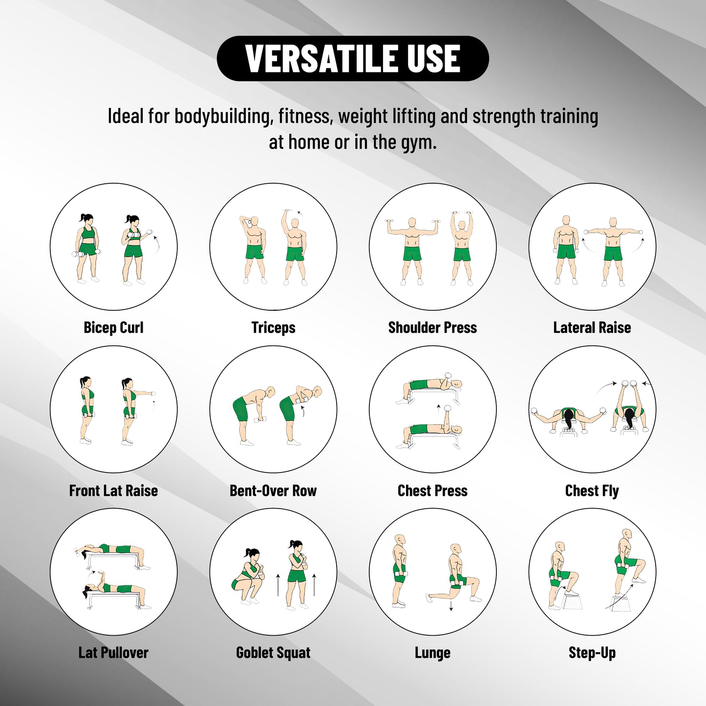 Endless Rubber Bouncy Dumbbells | Material: Iron and Rubber | Perfect for Bodybuilding, Fitness, Weightlifting, Home or Gym Training | for Men and Women