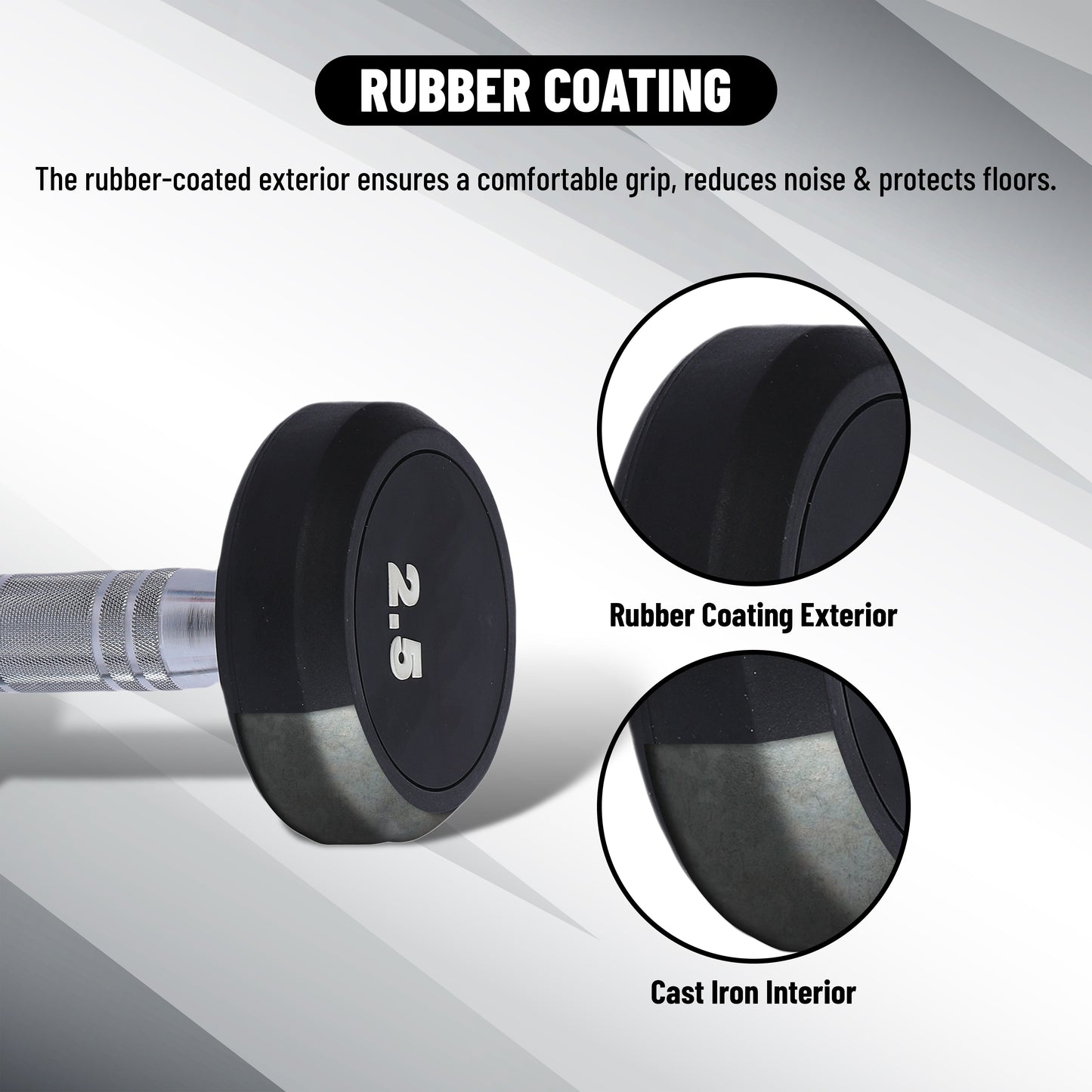 Endless Rubber Bouncy Dumbbells | Material: Iron and Rubber | Perfect for Bodybuilding, Fitness, Weightlifting, Home or Gym Training | for Men and Women