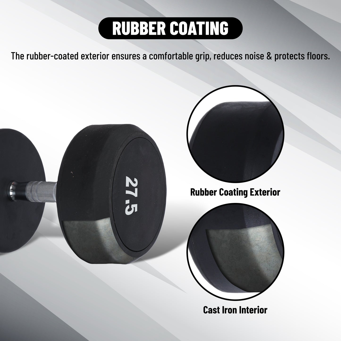 Endless Rubber Bouncy Dumbbells | Material: Iron and Rubber | Perfect for Bodybuilding, Fitness, Weightlifting, Home or Gym Training | for Men and Women