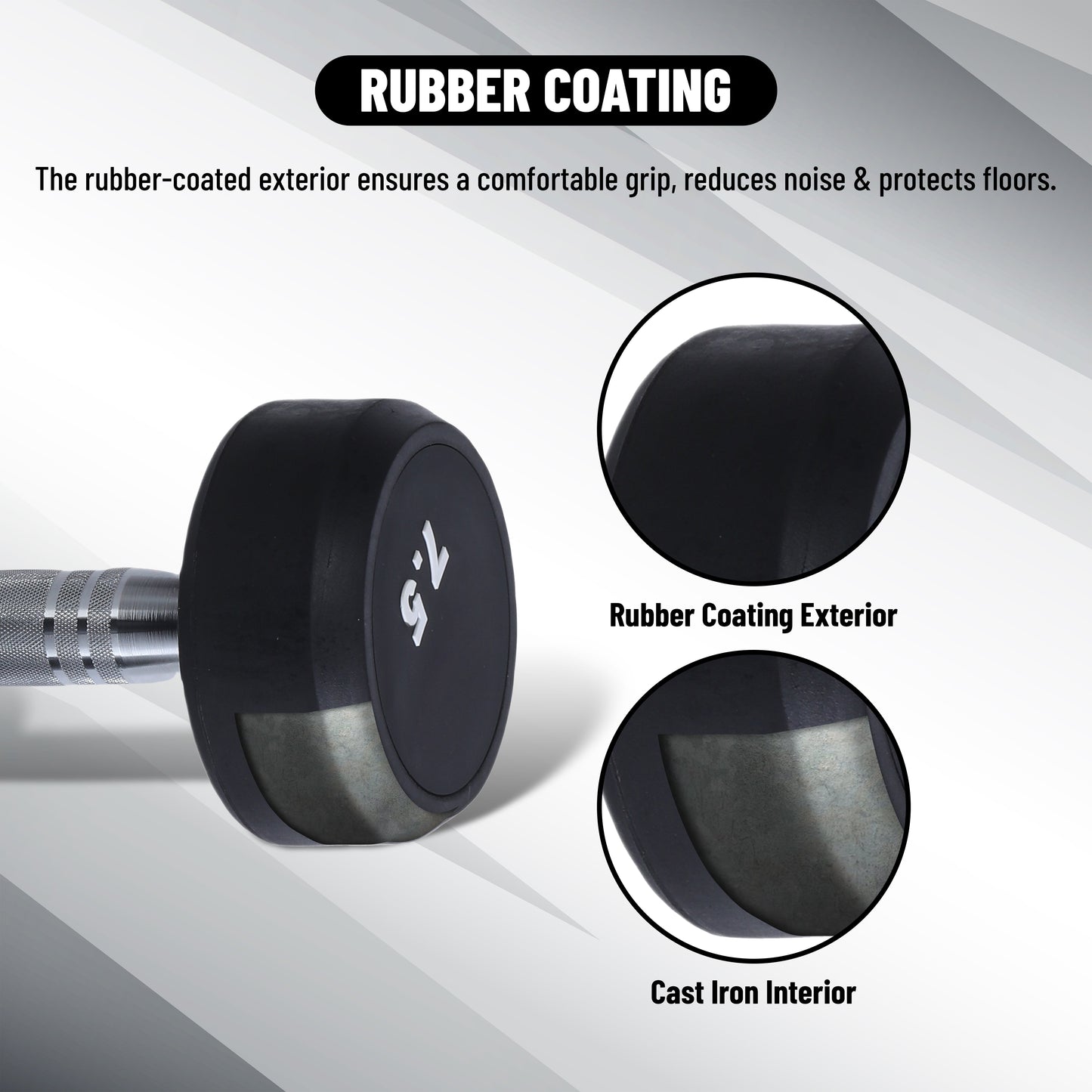 Endless Rubber Bouncy Dumbbells | Material: Iron and Rubber | Perfect for Bodybuilding, Fitness, Weightlifting, Home or Gym Training | for Men and Women