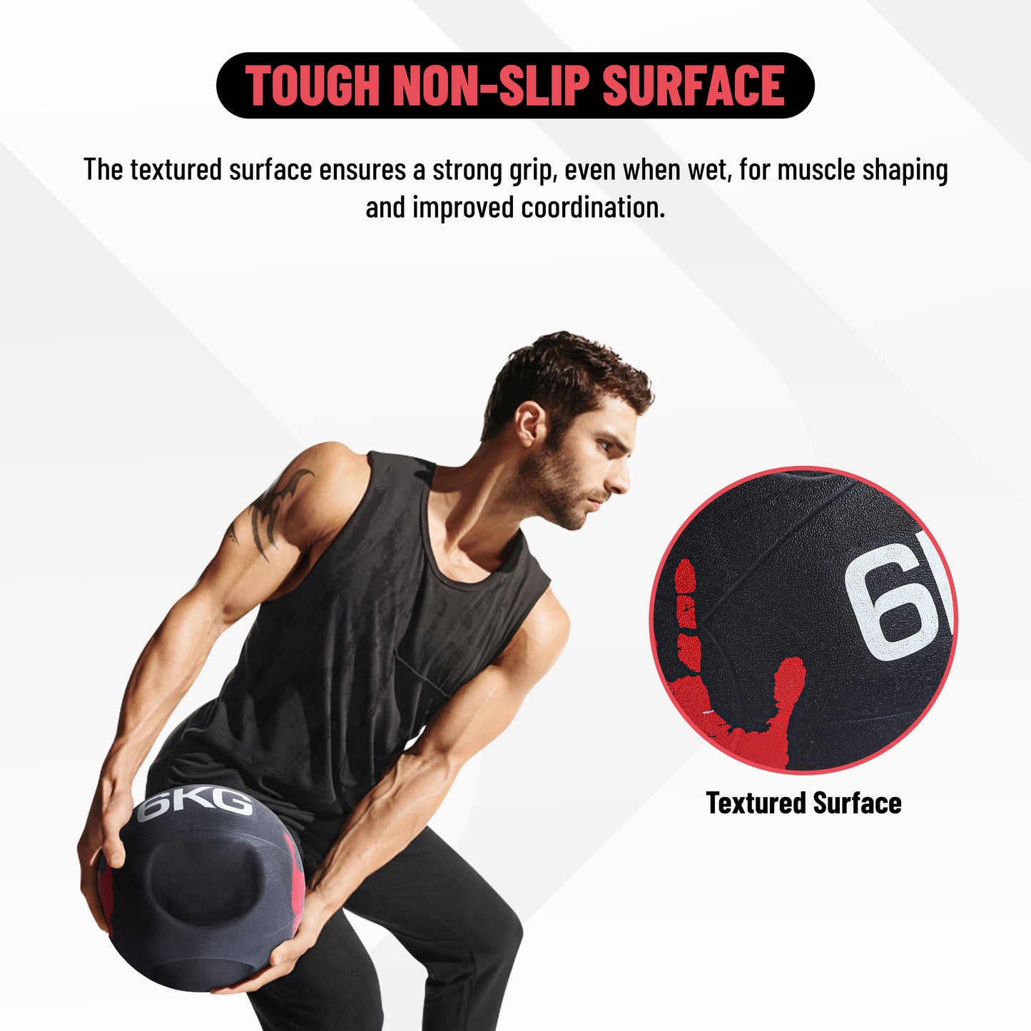 Endless Infinity Double Handle Medicine Ball | Black | Rubber | Core Strengthening, Fitness, Cardio, Home and Gym Workouts | For Men and Women