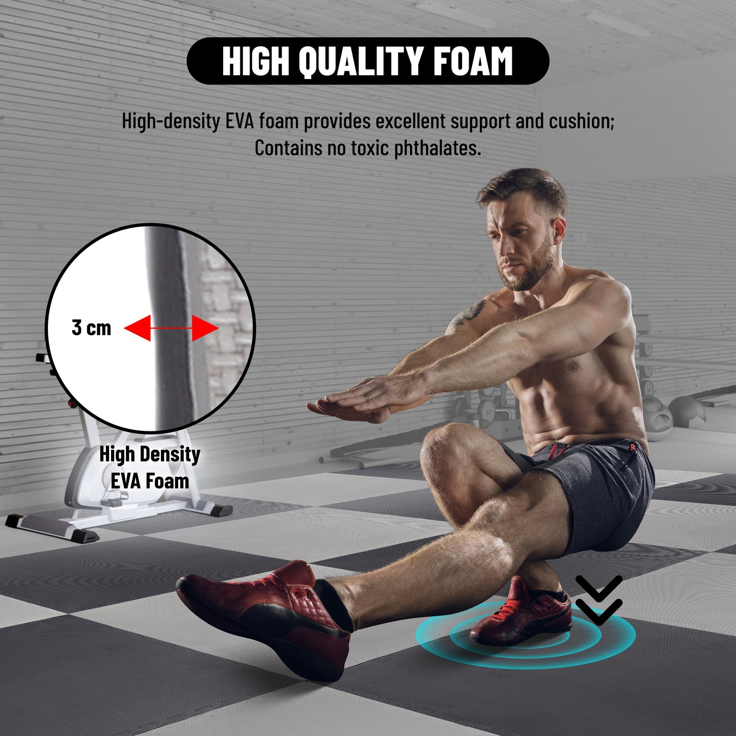 Endless 5 Pack 1" Thick Taekwondo Mats | Material: EVA | with EVA Foam Interlocking Tiles for Exercise, MMA, Gymnastics, Home Gym