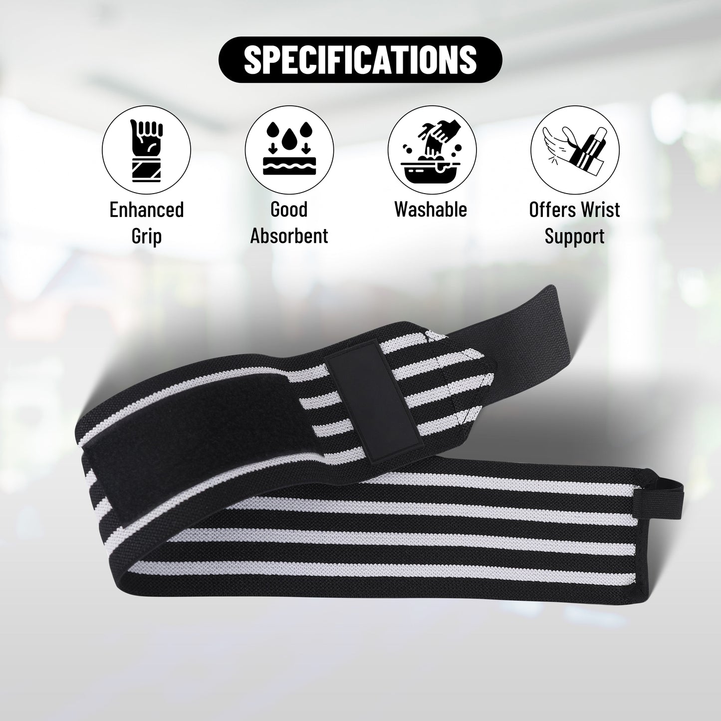 Endless Stretchable Wristband Strap Pair Thumb Loop | Material: Nylon and Polyester | for Weightlifting, Powerlifting, Bodybuilding, Strength Training, CrossFit | One Size | for Men and Women