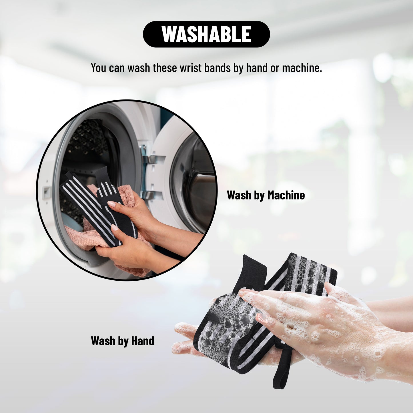 Endless Stretchable Wristband Strap Pair Thumb Loop | Material: Nylon and Polyester | for Weightlifting, Powerlifting, Bodybuilding, Strength Training, CrossFit | One Size | for Men and Women