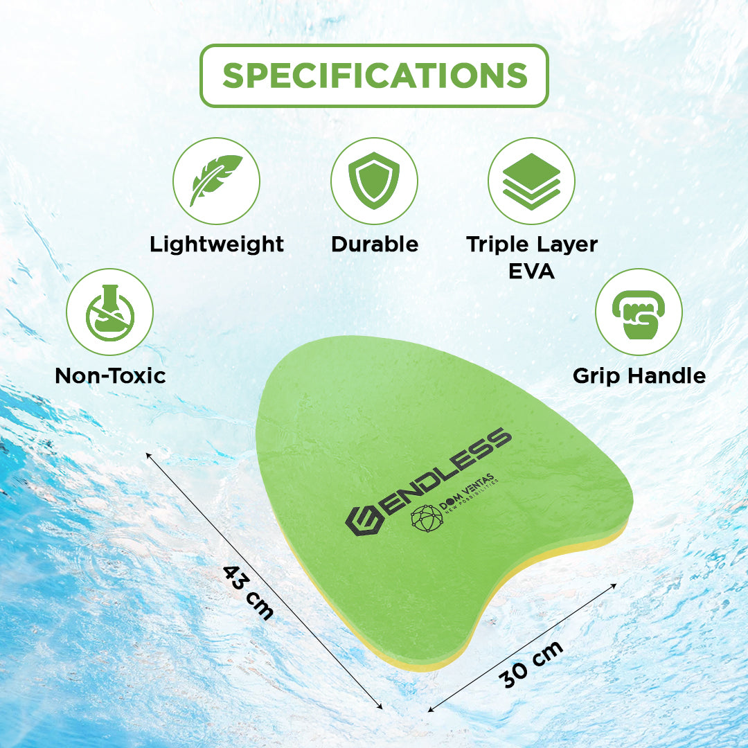 Endless EL1013 Ergonomic Design Kickboard | Material: Vinyl Acetate Foam | Swimming Training Floats for Beginners | Floating Cushions for Kids and Adults