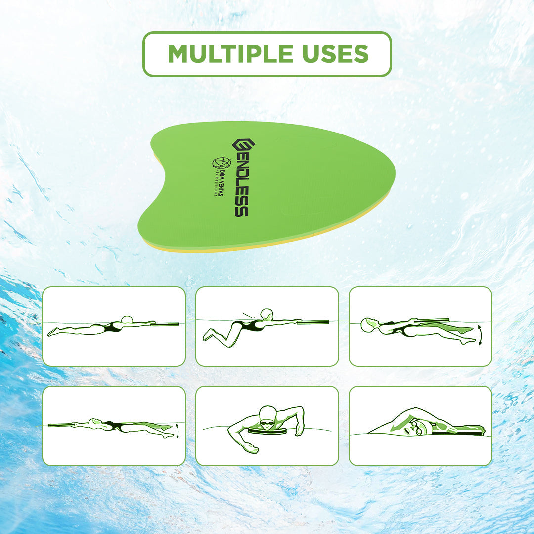 Endless EL1013 Ergonomic Design Kickboard | Material: Vinyl Acetate Foam | Swimming Training Floats for Beginners | Floating Cushions for Kids and Adults