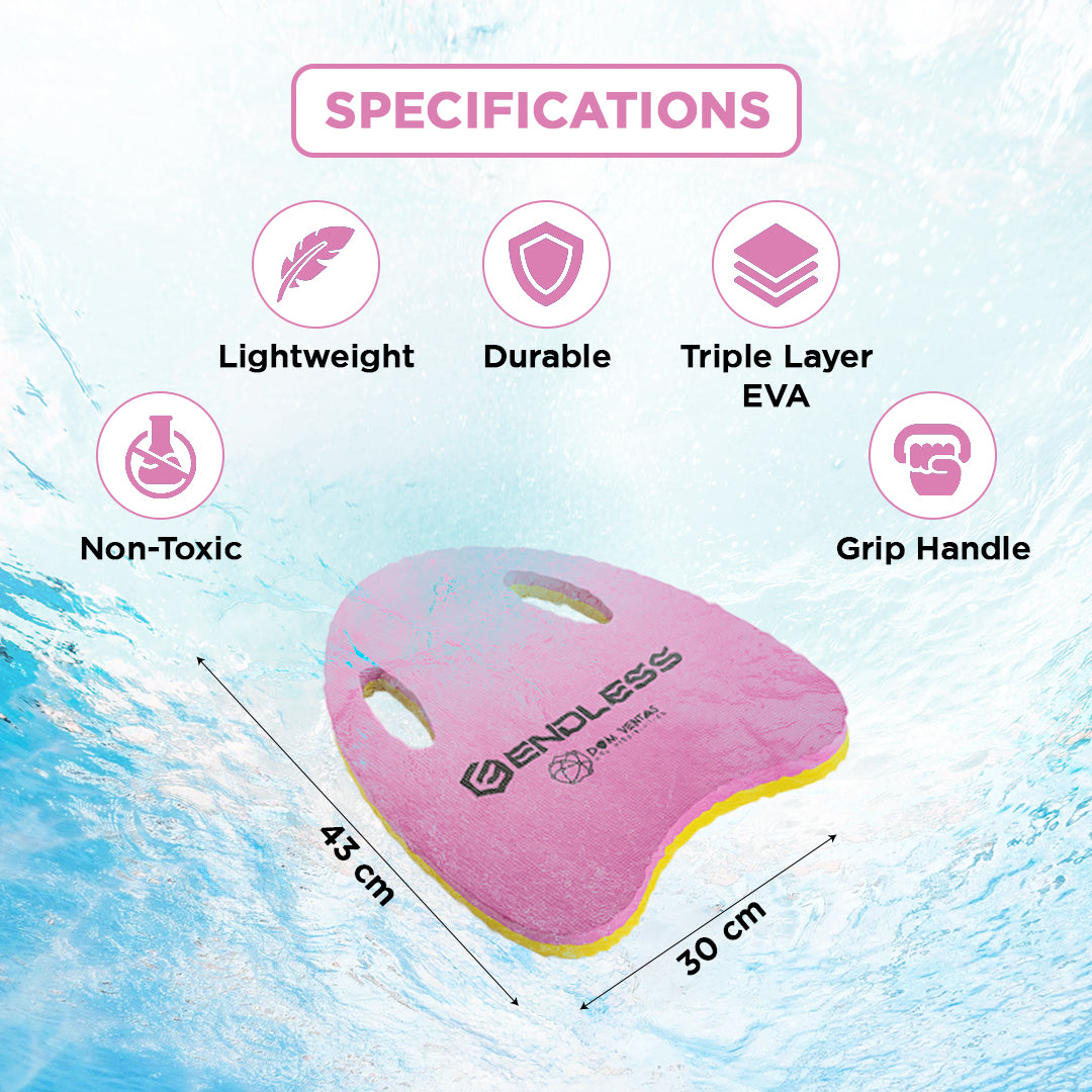 Endless EL1013 Ergonomic Design Kickboard | Material: Vinyl Acetate Foam | Swimming Training Floats for Beginners | Floating Cushions for Kids and Adults
