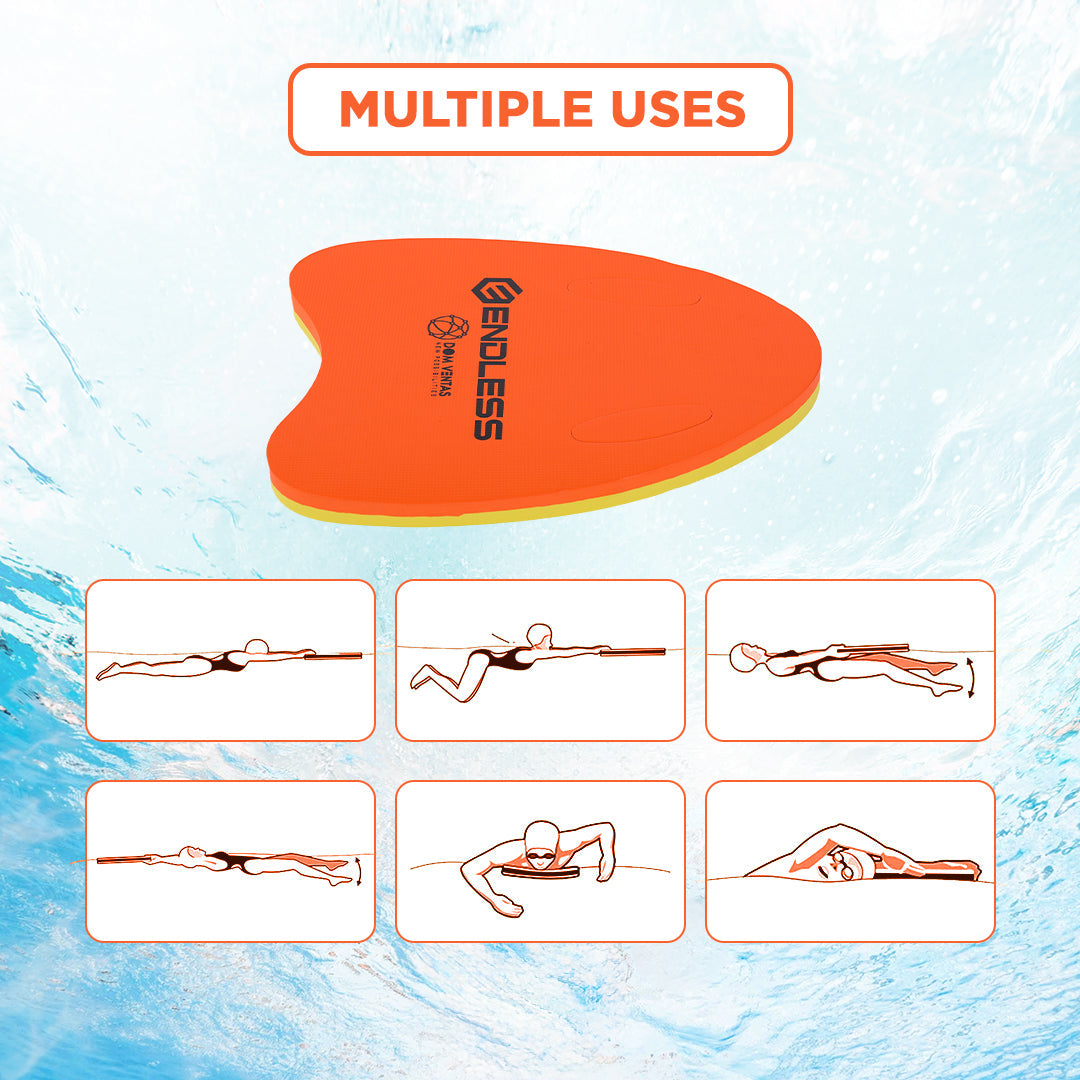 Endless EL1013 Ergonomic Design Kickboard | Material: Vinyl Acetate Foam | Swimming Training Floats for Beginners | Floating Cushions for Kids and Adults