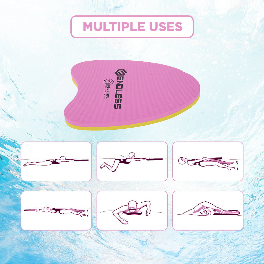 Endless EL1013 Ergonomic Design Kickboard | Material: Vinyl Acetate Foam | Swimming Training Floats for Beginners | Floating Cushions for Kids and Adults