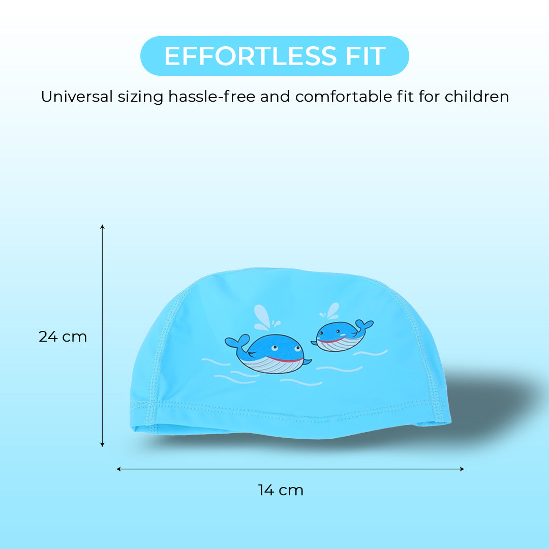 Endless EL1017 Comfortable Polyurethane Swimming Cap | Material: Polyurethane | Flexible Waterproof Swimming Cap for Long and Short Hair with Thick Brim | for Kids