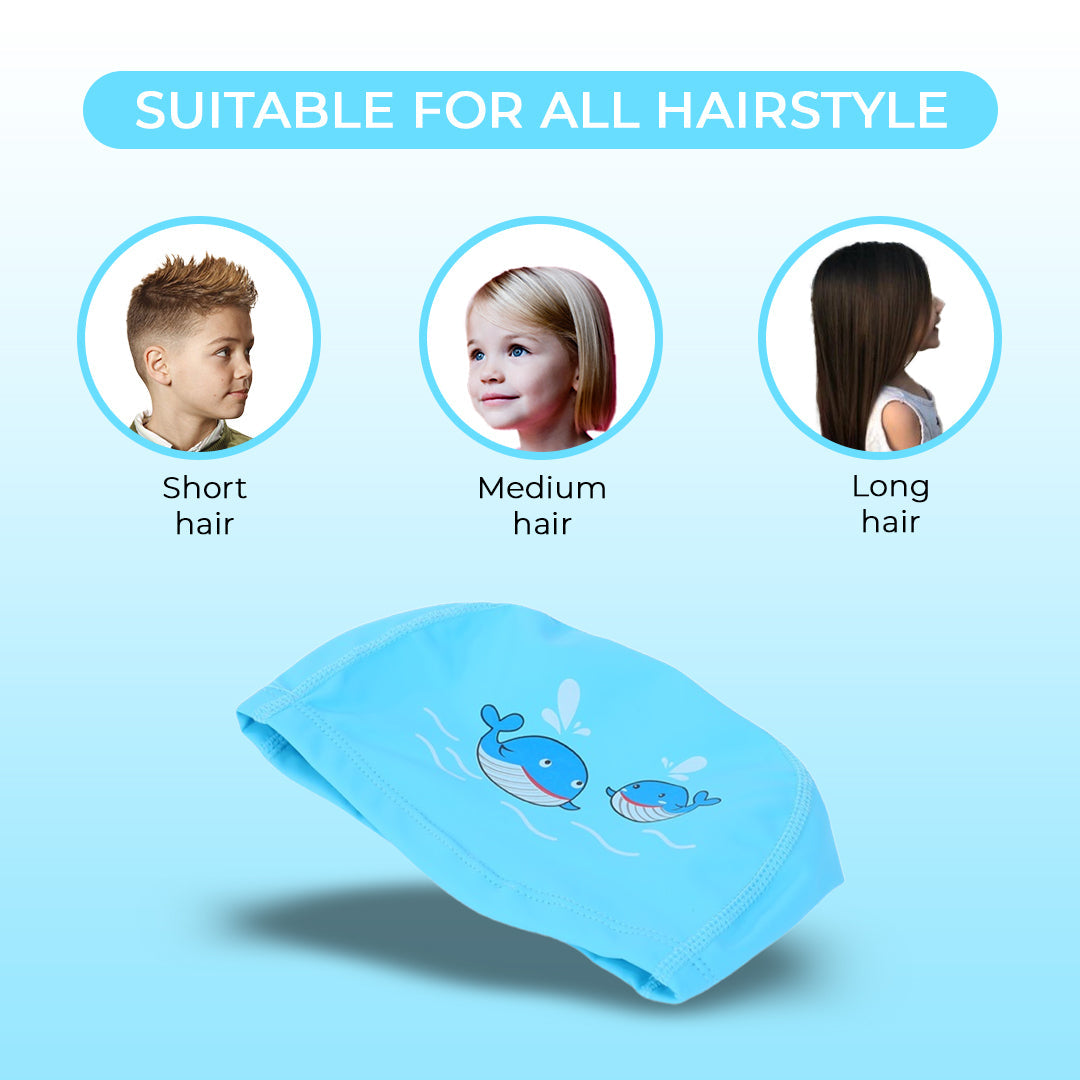 Endless EL1017 Comfortable Polyurethane Swimming Cap | Material: Polyurethane | Flexible Waterproof Swimming Cap for Long and Short Hair with Thick Brim | for Kids