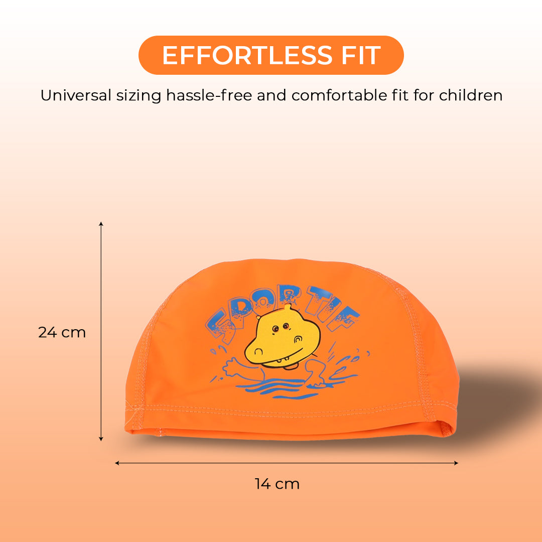 Endless EL1017 Comfortable Polyurethane Swimming Cap | Material: Polyurethane | Flexible Waterproof Swimming Cap for Long and Short Hair with Thick Brim | for Kids