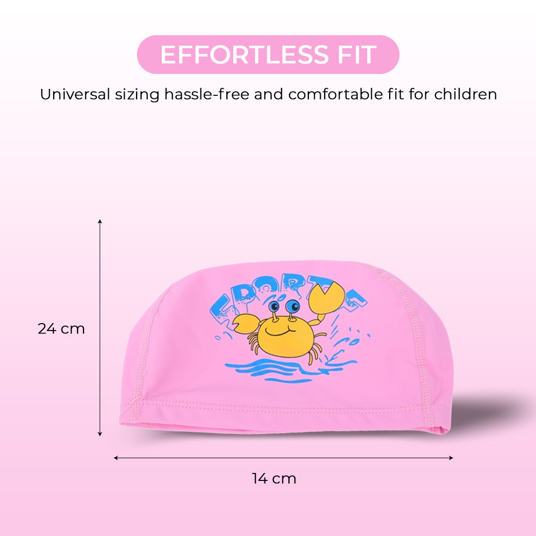 Endless EL1017 Comfortable Polyurethane Swimming Cap | Material: Polyurethane | Flexible Waterproof Swimming Cap for Long and Short Hair with Thick Brim | for Kids