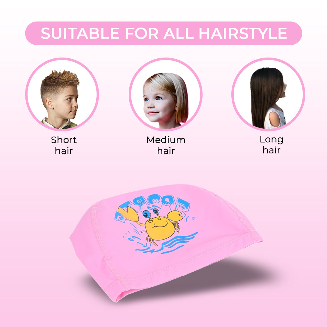 Endless EL1017 Comfortable Polyurethane Swimming Cap | Material: Polyurethane | Flexible Waterproof Swimming Cap for Long and Short Hair with Thick Brim | for Kids