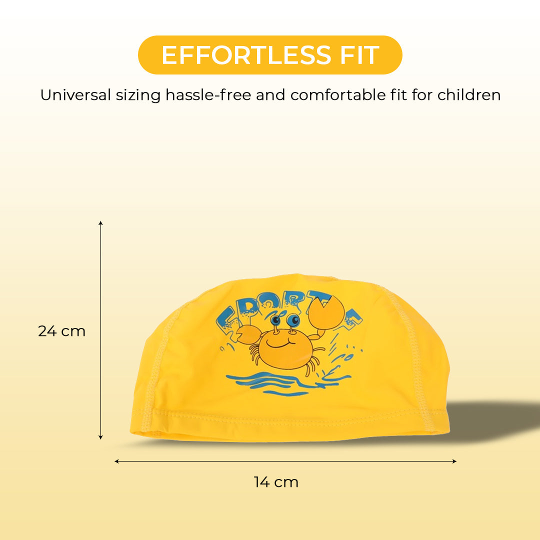 Endless EL1017 Comfortable Polyurethane Swimming Cap | Material: Polyurethane | Flexible Waterproof Swimming Cap for Long and Short Hair with Thick Brim | for Kids