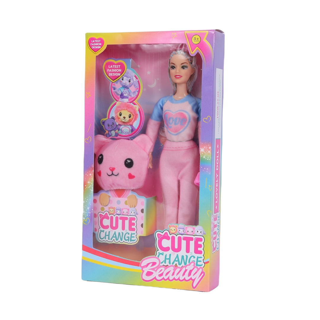 FUNFY Set of 4 Beautiful 11-Articulated Girls Dolls with Charming Animal Head Mask | Multicolor | Plastic | 11.5" Hard Body | Add Variety and Charm to Your Doll Collection | Girls