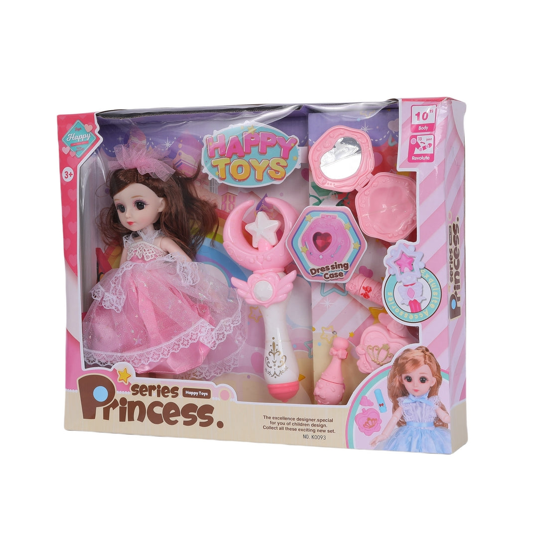 FUNFY FYDPM001 13-Articulated, 10-Inch Princess Doll Set | Assorted | Accompanied by accessories like a wand and perfume bottle | This set sparks imaginative play and royal adventures fit for princess girls