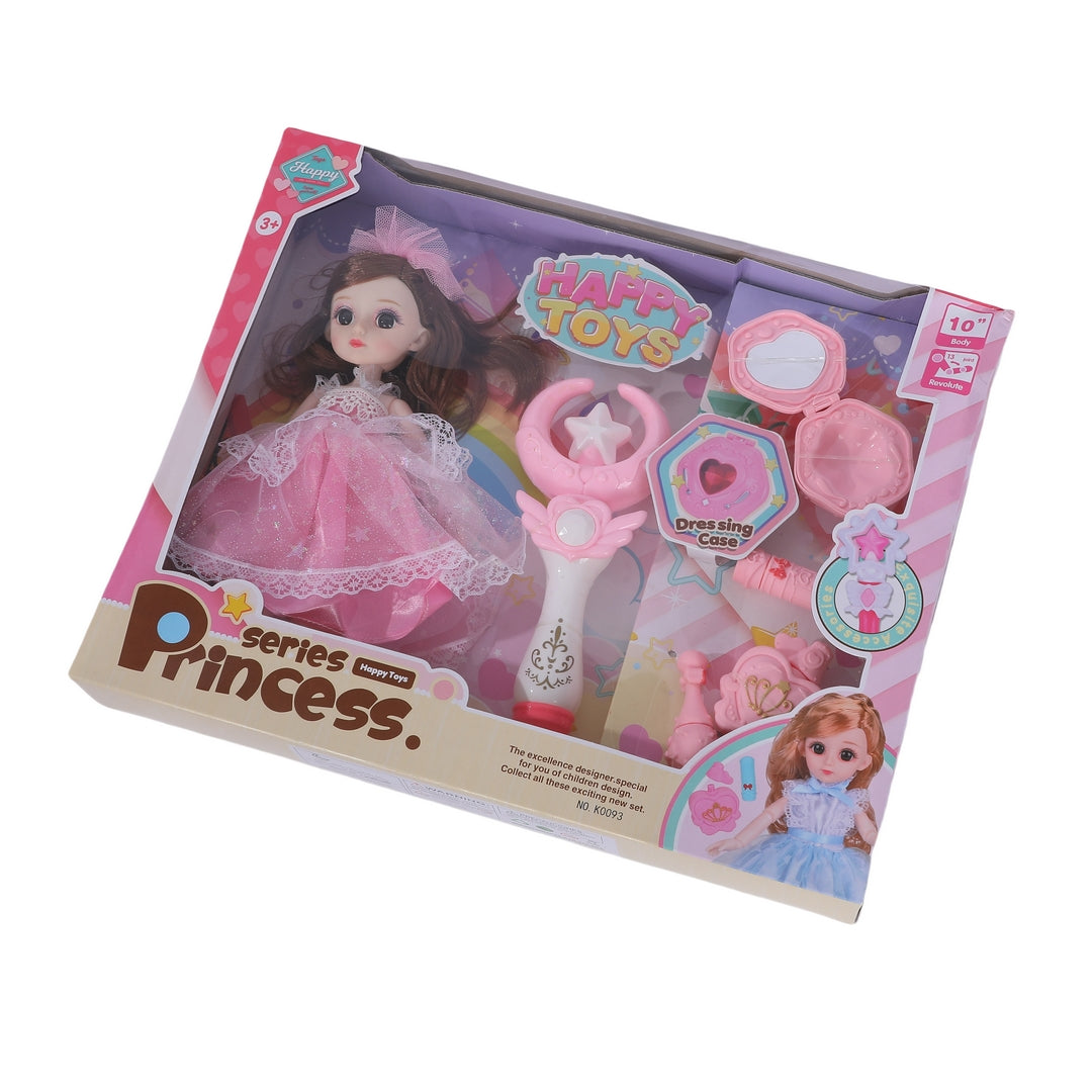 FUNFY FYDPM001 13-Articulated, 10-Inch Princess Doll Set | Assorted | Accompanied by accessories like a wand and perfume bottle | This set sparks imaginative play and royal adventures fit for princess girls