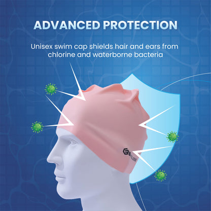 Endless EL1019 Classic Comfort Silicone Swimming Cap, Fully Elastic, Waterproof | Fully Elastic Swim Cap for Long and Short Hair with Thick Brim | Adults, Women and Men | Size: Free Size | Material: Silicone