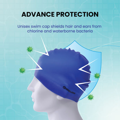 Endless EL1019 Classic Comfort Silicone Swimming Cap, Fully Elastic, Waterproof | Fully Elastic Swim Cap for Long and Short Hair with Thick Brim | Adults, Women and Men | Size: Free Size | Material: Silicone