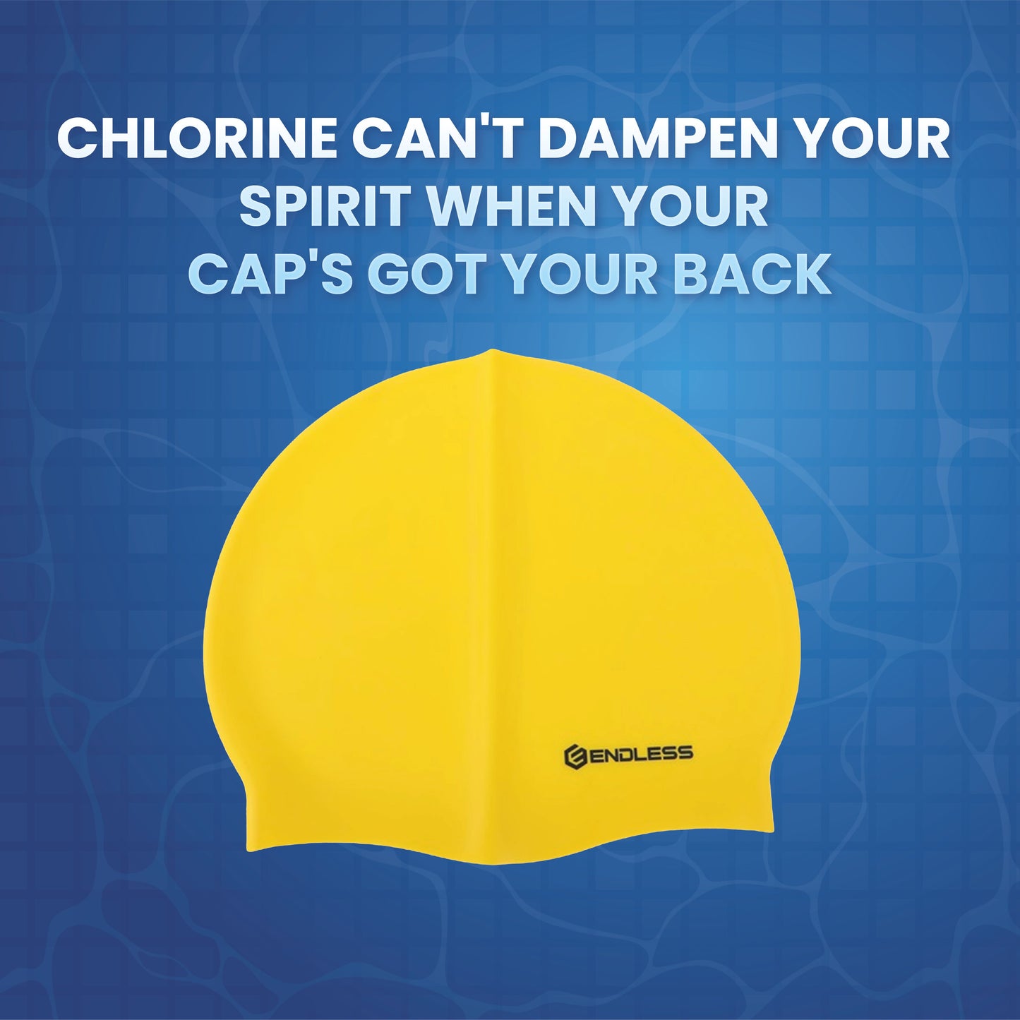 Endless EL1019 Classic Comfort Silicone Swimming Cap, Fully Elastic, Waterproof | Fully Elastic Swim Cap for Long and Short Hair with Thick Brim | Adults, Women and Men | Size: Free Size | Material: Silicone