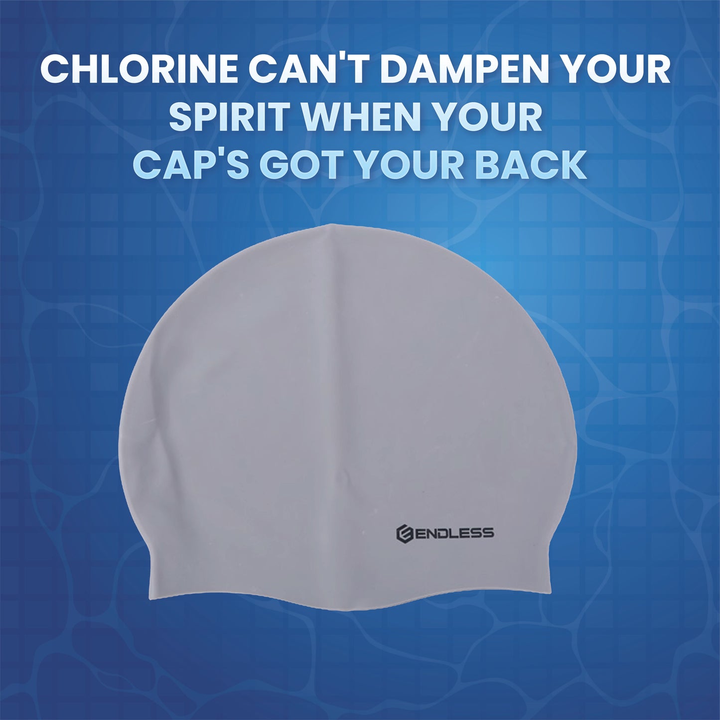 Endless EL1019 Classic Comfort Silicone Swimming Cap, Fully Elastic, Waterproof | Fully Elastic Swim Cap for Long and Short Hair with Thick Brim | Adults, Women and Men | Size: Free Size | Material: Silicone