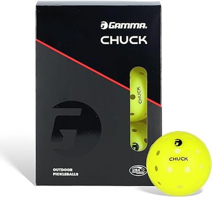 GAMMA Chuck Tournament Pickleballs for Outdoor Play, Symmetrical 38-Hole Design Meets USAPA Standards
