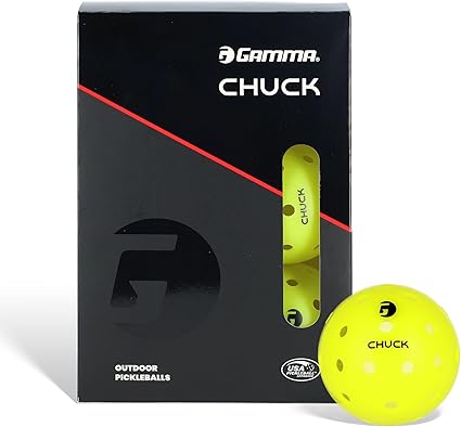 GAMMA Chuck Tournament Pickleballs for Outdoor Play, Symmetrical 38-Hole Design Meets USAPA Standards
