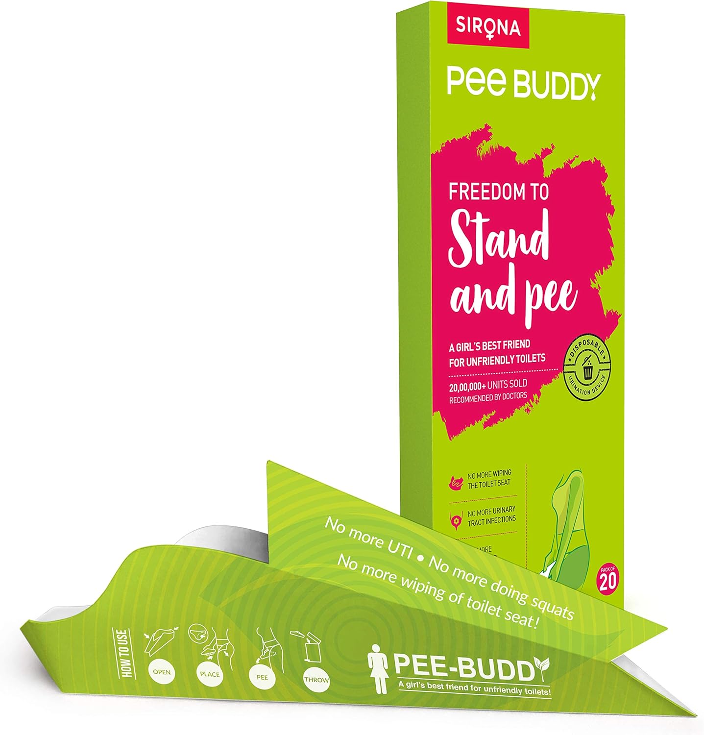 جهاز التبول الأنثوي PEE BUDDY Funnels | قمع مبولة يمكن التخلص منه دون فوضى | للسفر والتخييم والمشي لمسافات طويلة والمهرجانات والأنشطة الخارجية | حامل ورقي وقمع تبول للنساء والفتيات