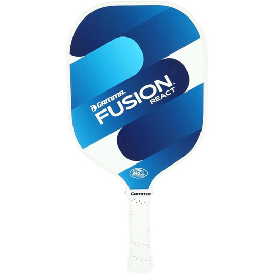 GAMMA Fusion React Pickleball Paddle, Extra-Wide Fiberglass Surface Boosts Hit Potential for Beginners
