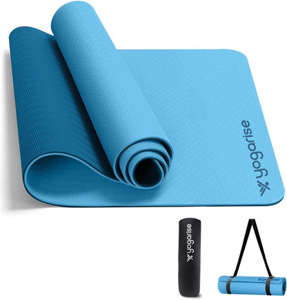  Yogarise 6mm Yoga Mat with Carry Bag & Strap, Yoga Mat for Women and Men, Premium TPE Material Extra Thick Exercise Yoga Mat for Workout. 