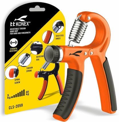 Konex جهاز تقوية قبضة اليد القابل للتعديل للرجال والنساء | جهاز تمارين اليد للتمارين المنزلية والرياضية (بدون عداد)