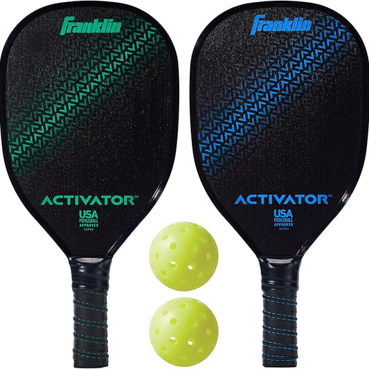 Franklin Sports Pickleball Paddle and Ball Set - Wooden Pickleball Rackets + Pickleballs - Activator - USA Pickleball (USAPA) Approved
