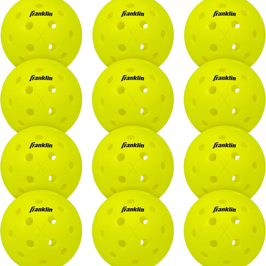 Franklin Sports Outdoor Pickleballs - X-40 Pickleball Balls - USA Pickleball (USAPA) Approved - Official US Open Ball 12 Bulk Packs of Pickleballs
