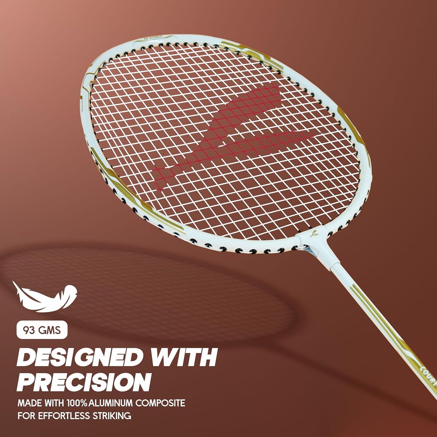 مضارب كرة الريشة Konex مع غطاء كامل، عبوة من 2 قطعة