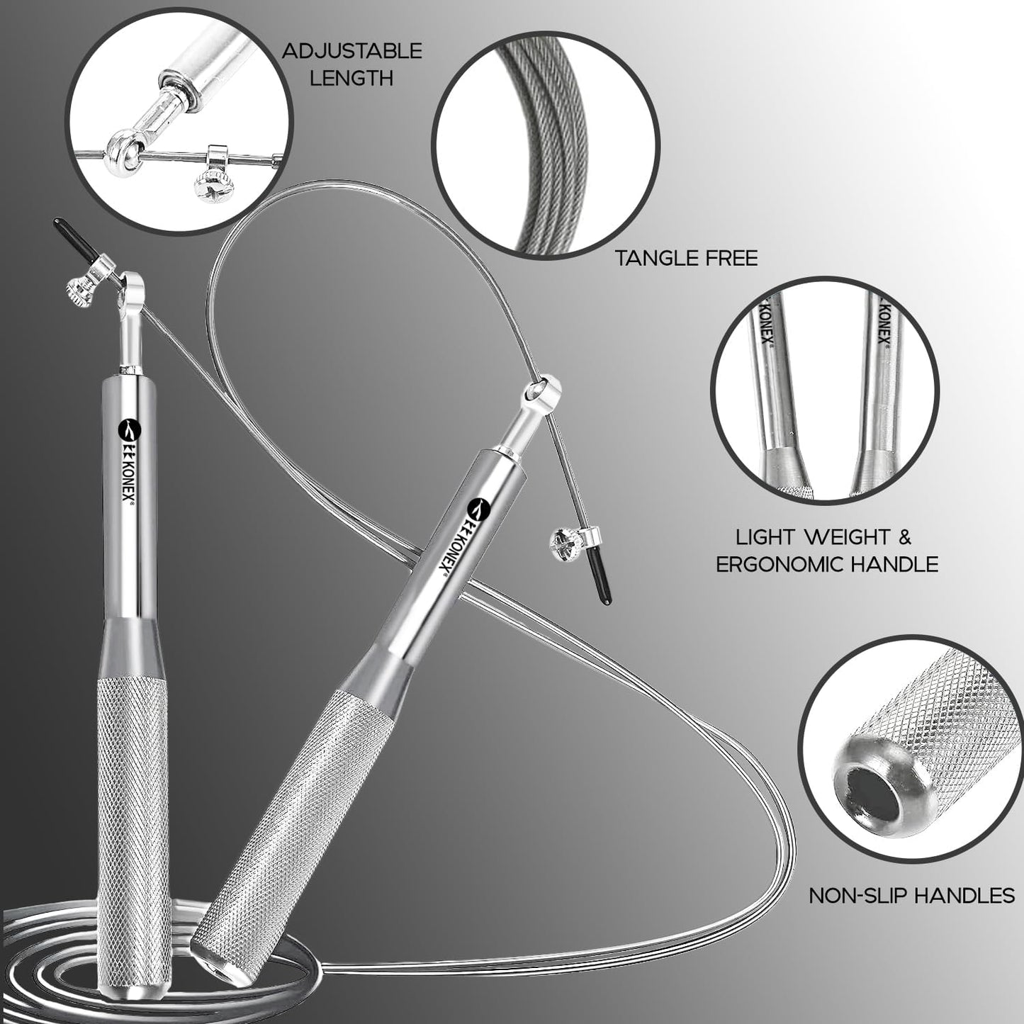 حبل القفز Konex Aluminium للرجال والنساء