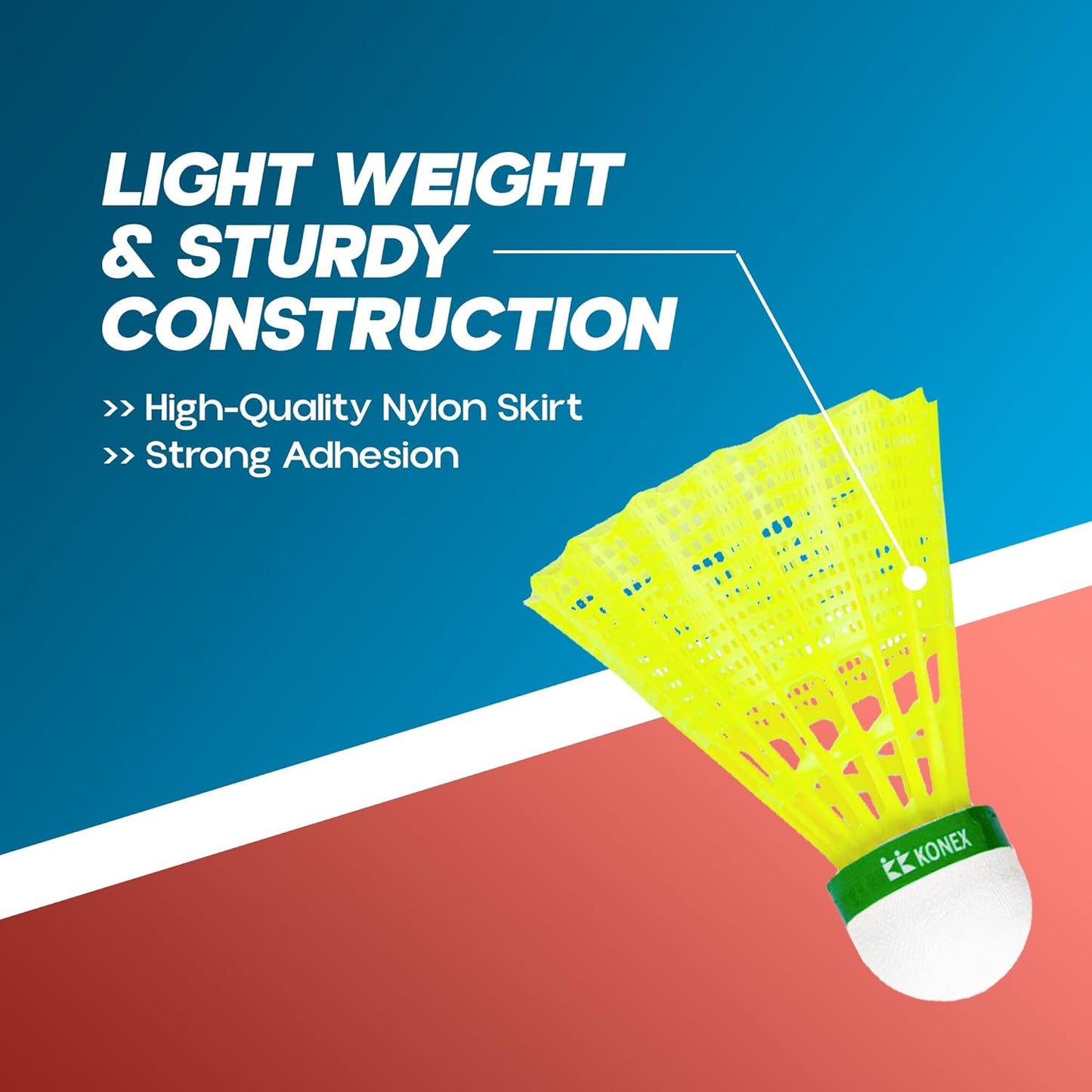 كرة الريشة Konex Nylon Shuttlecock | طيران مستقر واستعادة سريعة